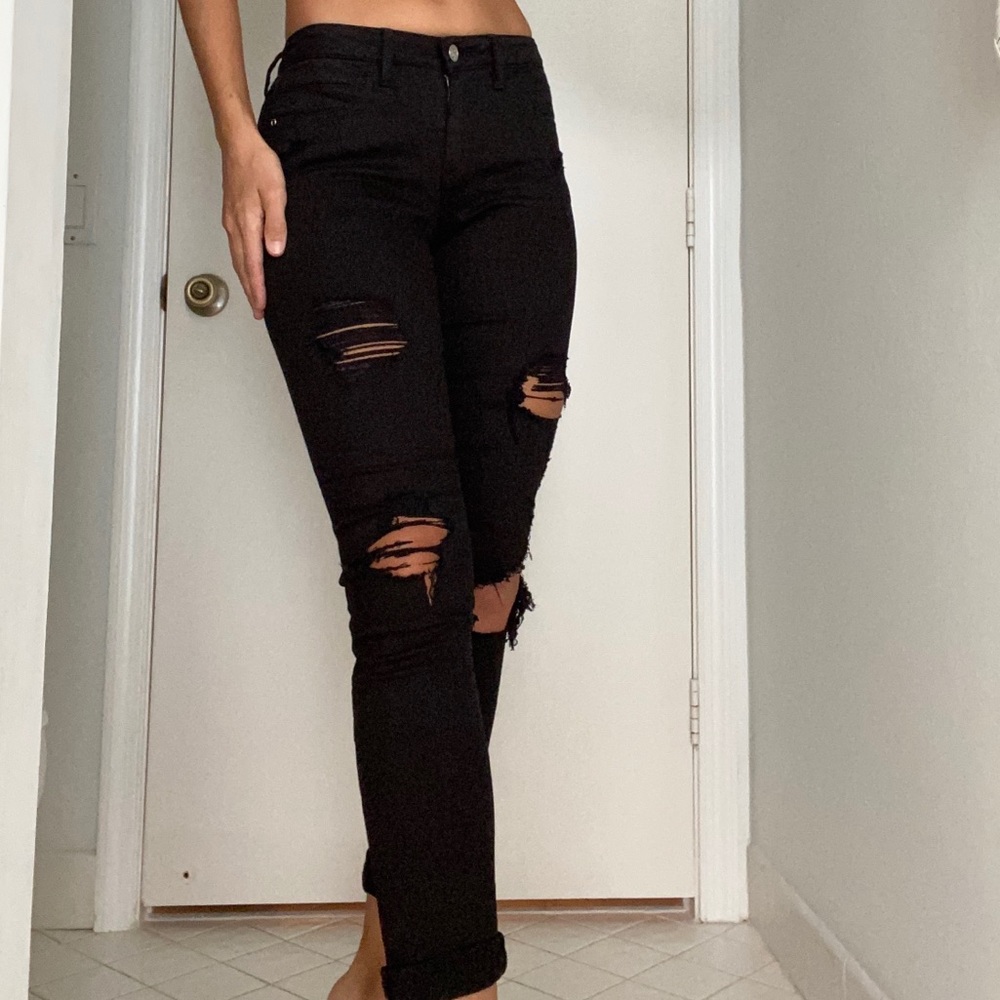 Bebe Ripped Jeans - Picture 2 of 6